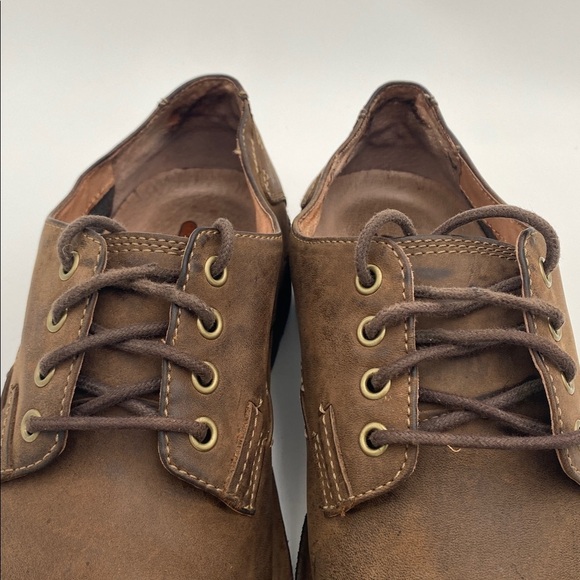 Clarks brown Leather Shoes Oxford mens 12M casual office retro Y2K lace comfort main image 10